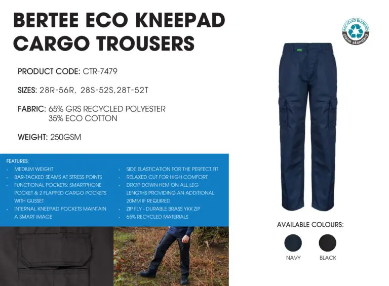 Bertee Ecowear Cargo Trouser