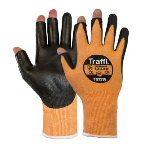 Traffi  Cut B PU 3 Digit Glove