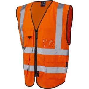 Executive Zip Front Hi Vis Orange Waistcoat