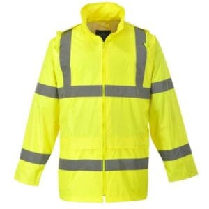 Hi-Vis Unlined Hooded Rain Jacket